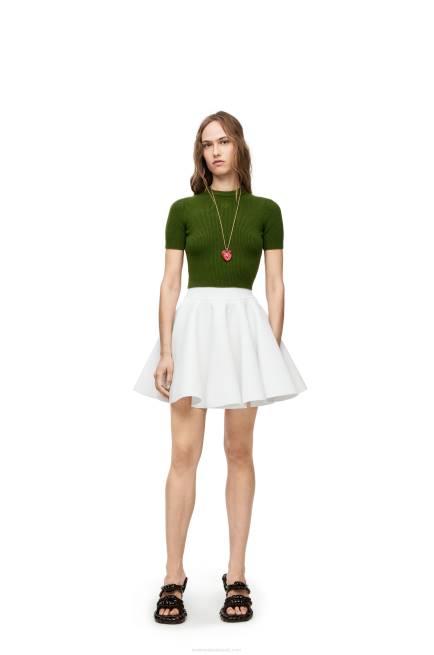 Forest Green Cropped sweater in cashmere Loewe 84PR958 Women