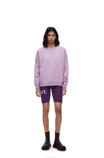 Lavander Oversize crew neck sweater in cashmere Loewe 84PR1000 Women