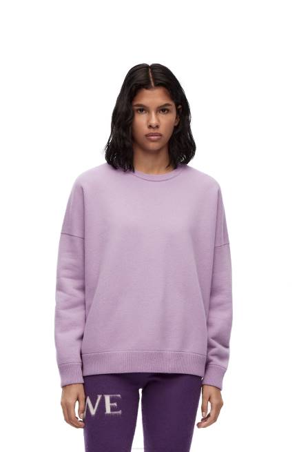 Lavander Oversize crew neck sweater in cashmere Loewe 84PR1000 Women