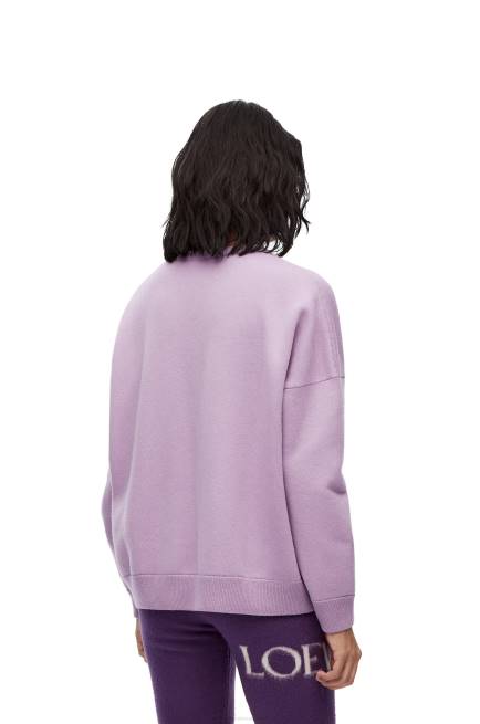 Lavander Oversize crew neck sweater in cashmere Loewe 84PR1000 Women