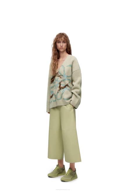 Light Grey Anagram deer cardigan in wool Loewe 84PR997 Women
