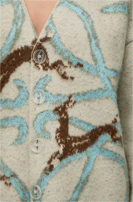 Light Grey Anagram deer cardigan in wool Loewe 84PR997 Women