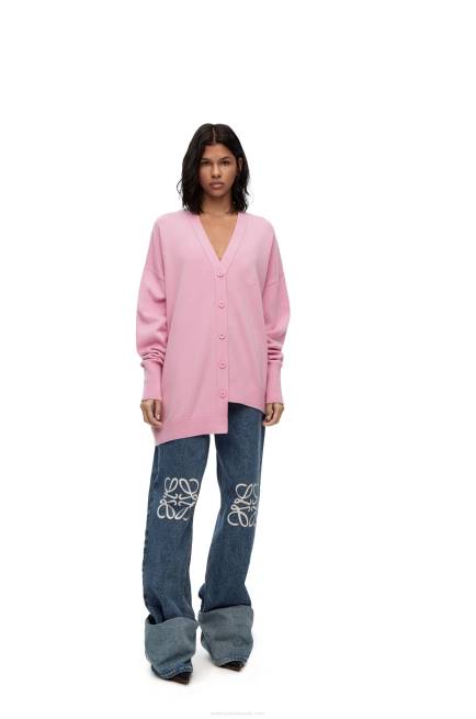 Pink Asymmetric cardigan in cashmere Loewe 84PR974 Women
