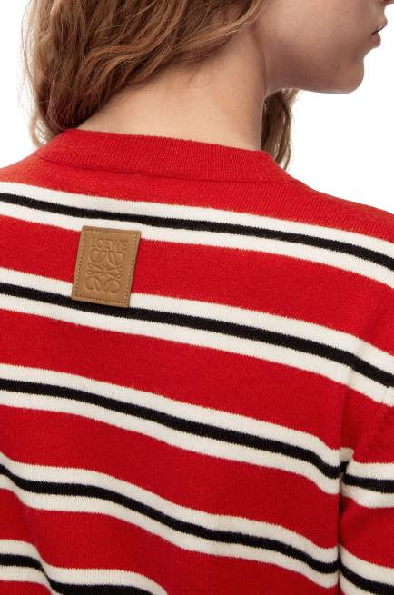 Red/White/Black Stripe sweater in wool Loewe 84PR987 Women