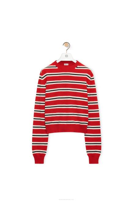 Red/White/Black Stripe sweater in wool Loewe 84PR987 Women