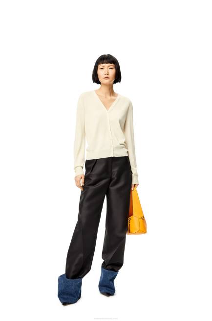 Soft White Anagram cardigan in cashmere Loewe 84PR1015 Women