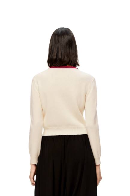 Soft White Anagram cropped sweater in wool Loewe 84PR1006 Women