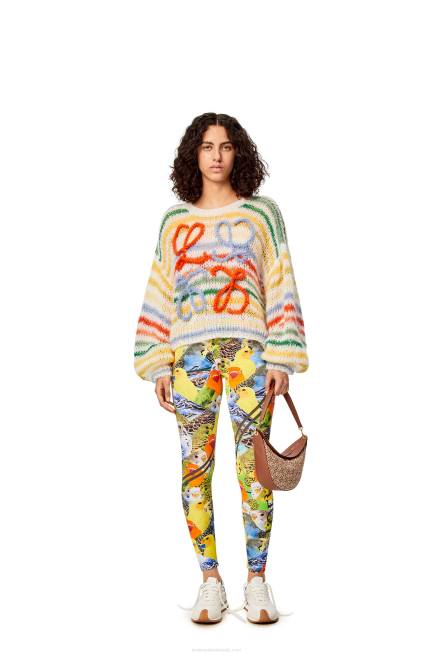 White/Multicolor Stripe sweater in mohair Loewe 84PR1003 Women