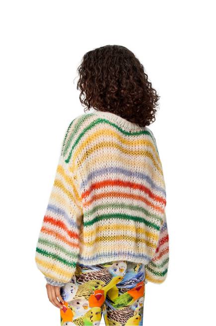 White/Multicolor Stripe sweater in mohair Loewe 84PR1003 Women