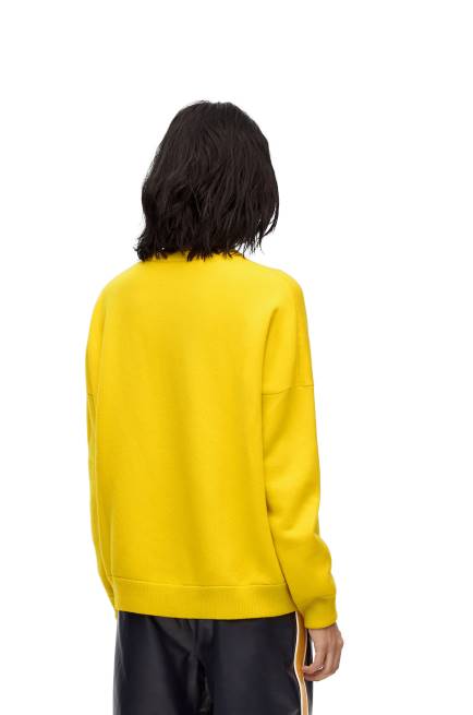 Yellow Lemon Oversize crew neck sweater in cashmere Loewe 84PR1002 Women