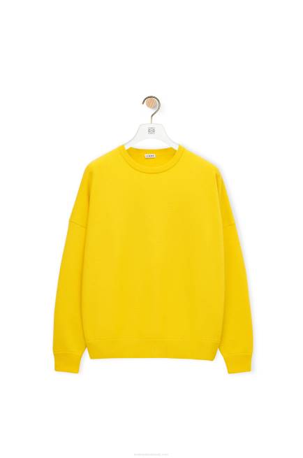 Yellow Lemon Oversize crew neck sweater in cashmere Loewe 84PR1002 Women
