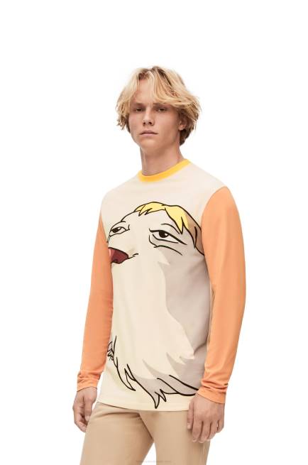Beige Heen long sleeve T-shirt in cotton Loewe 84PR836 Women