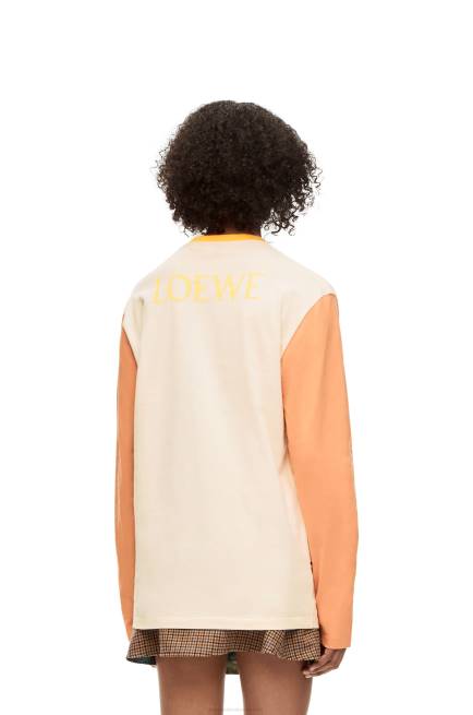 Beige Heen long sleeve T-shirt in cotton Loewe 84PR836 Women