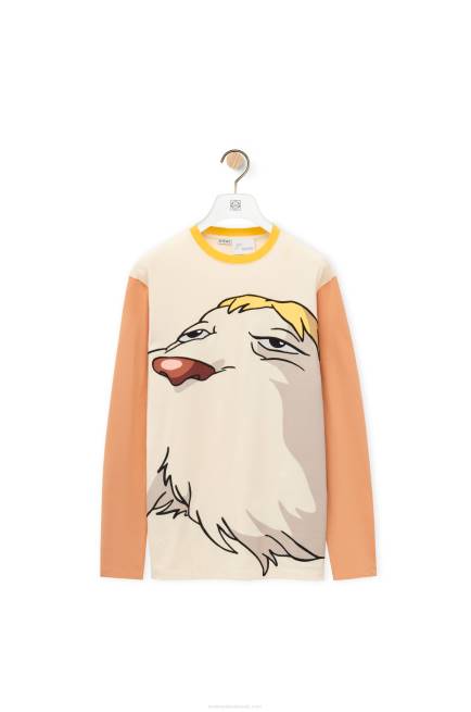 Beige Heen long sleeve T-shirt in cotton Loewe 84PR836 Women