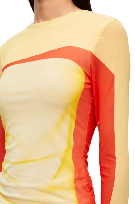 Yellow/Red Long sleeve top in mesh Loewe 84PR852 Women