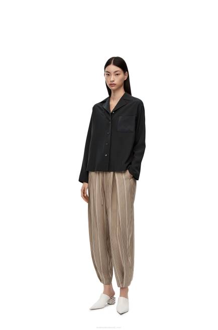 Black Anagram pyjama blouse in silk Loewe 84PR912 Women