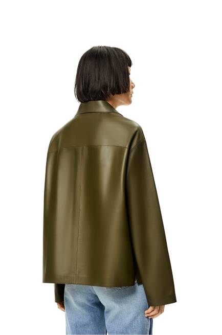 Dark Khaki Green Pyjama blouse in nappa lambskin Loewe 84PR933 Women