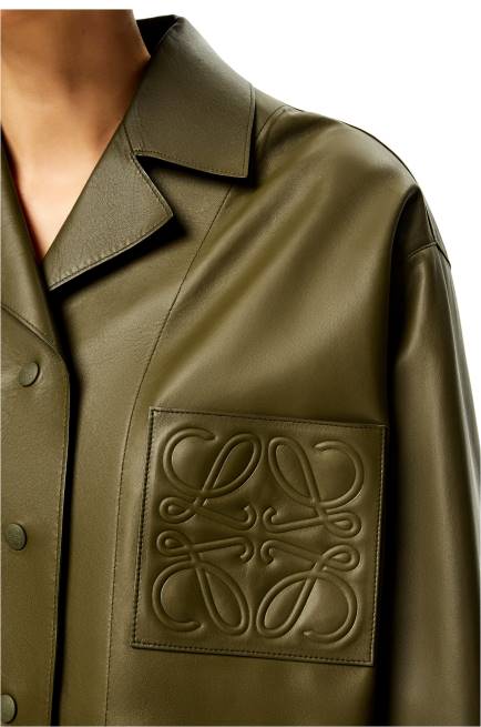 Dark Khaki Green Pyjama blouse in nappa lambskin Loewe 84PR933 Women