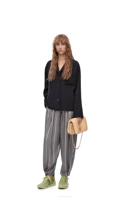 Deep Blue Anagram pyjama blouse in silk Loewe 84PR927 Women