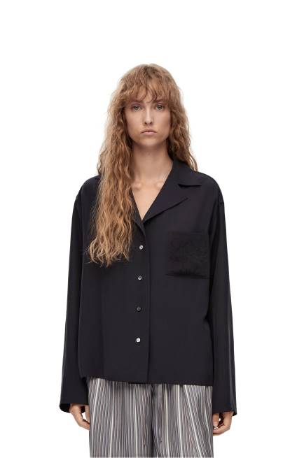 Deep Blue Anagram pyjama blouse in silk Loewe 84PR927 Women