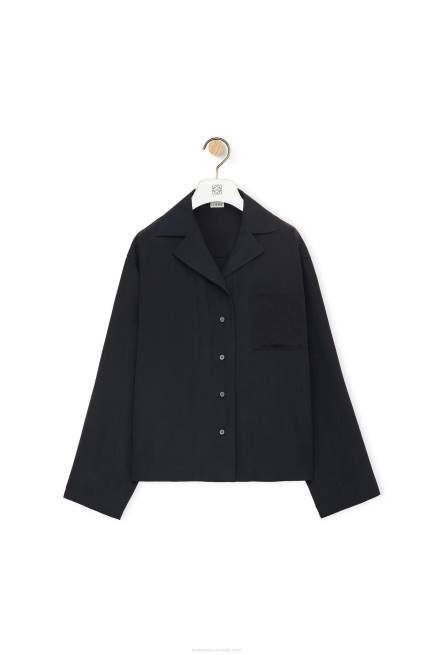 Deep Blue Anagram pyjama blouse in silk Loewe 84PR927 Women