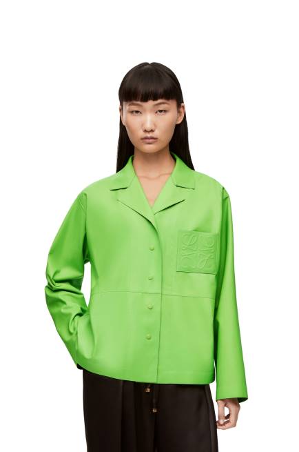 Fluo Green Anagram pyjama blouse in nappa Loewe 84PR884 Women