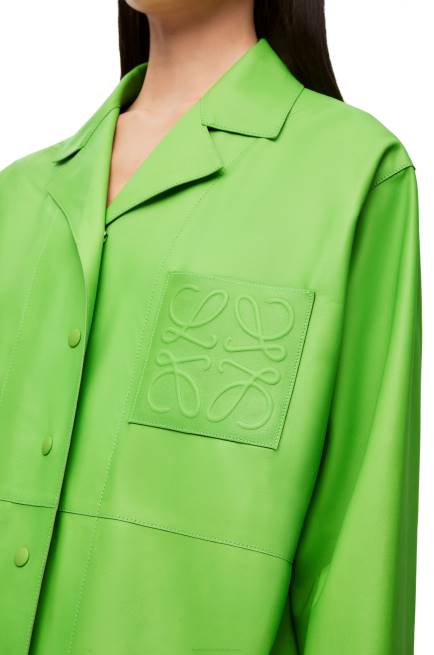 Fluo Green Anagram pyjama blouse in nappa Loewe 84PR884 Women
