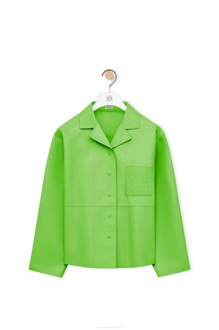 Fluo Green Anagram pyjama blouse in nappa Loewe 84PR884 Women