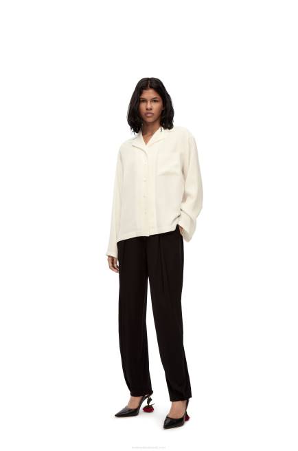 Ivory Anagram pyjama blouse in silk Loewe 84PR910 Women