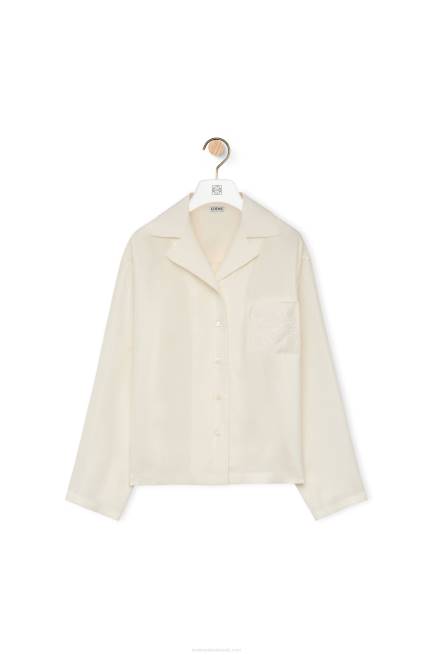 Ivory Anagram pyjama blouse in silk Loewe 84PR910 Women