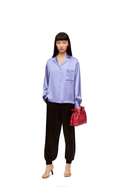 Lilac Pyjama blouse in silk Loewe 84PR880 Women