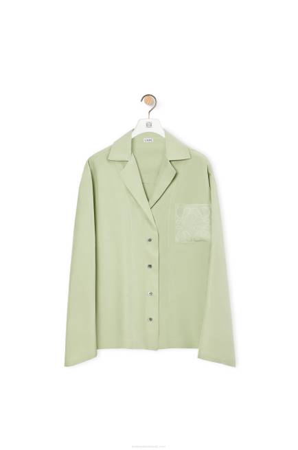 Pale Green Anagram pyjama blouse in silk Loewe 84PR911 Women