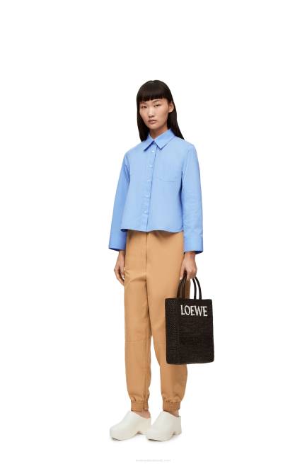 Baby Blue Anagram trapeze shirt in cotton poplin Loewe 84PR898 Women