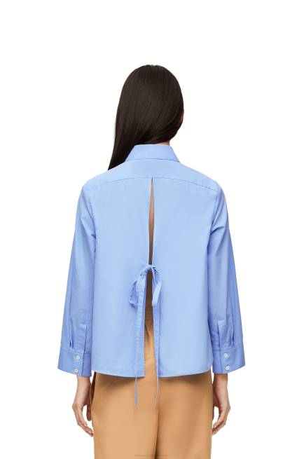 Baby Blue Anagram trapeze shirt in cotton poplin Loewe 84PR898 Women
