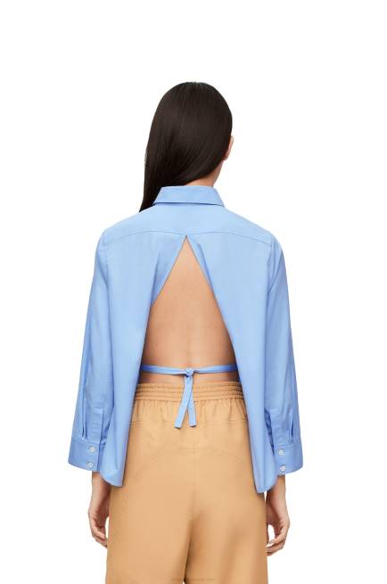 Baby Blue Anagram trapeze shirt in cotton poplin Loewe 84PR898 Women