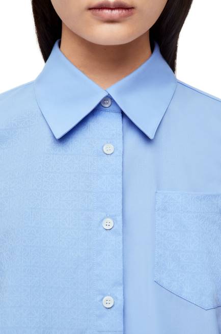 Baby Blue Anagram trapeze shirt in cotton poplin Loewe 84PR898 Women