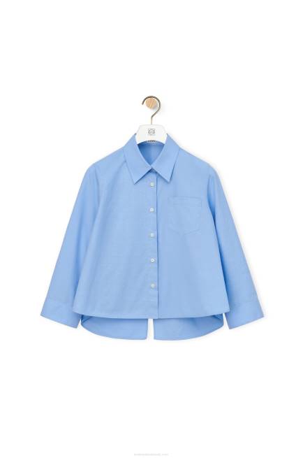 Baby Blue Anagram trapeze shirt in cotton poplin Loewe 84PR898 Women