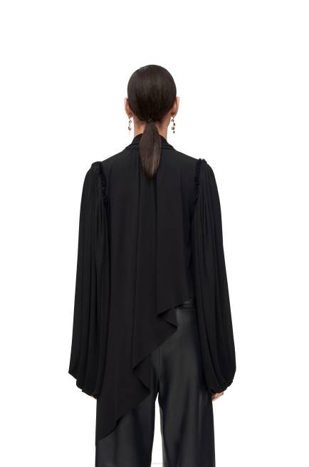 Black Asymmetric top in viscose crepe jersey Loewe 84PR881 Women