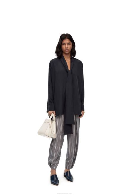 Deep Blue Anagram lavaliere blouse in silk Loewe 84PR917 Women