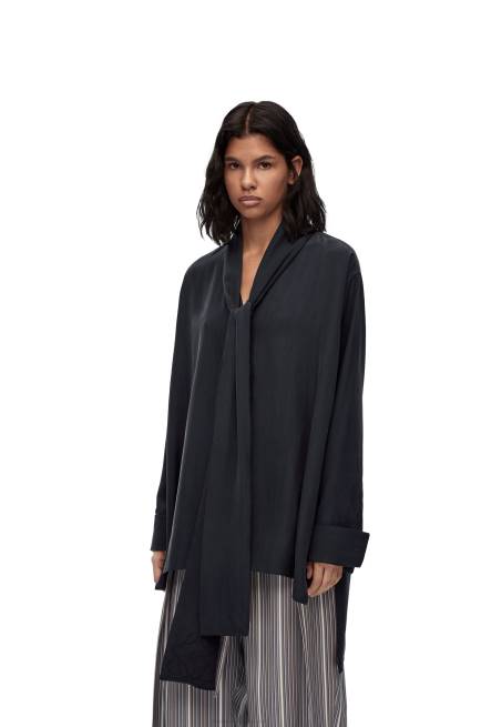 Deep Blue Anagram lavaliere blouse in silk Loewe 84PR917 Women