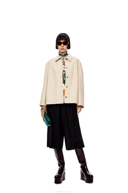 Ecru Tunic shirt in nappa Loewe 84PR938 Women