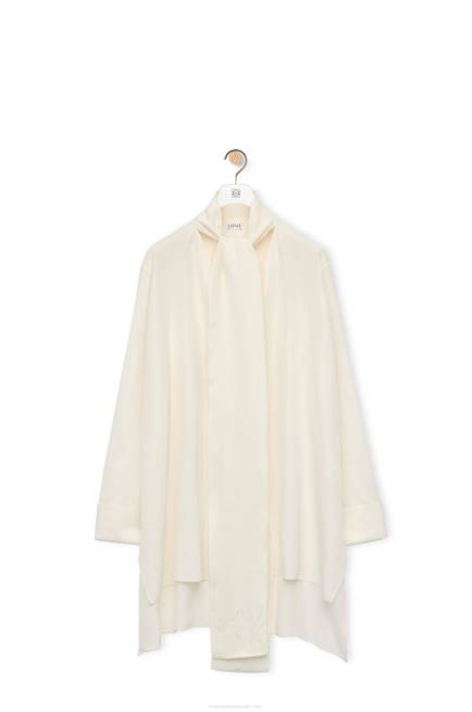 Ivory Anagram lavaliere blouse in silk Loewe 84PR918 Women