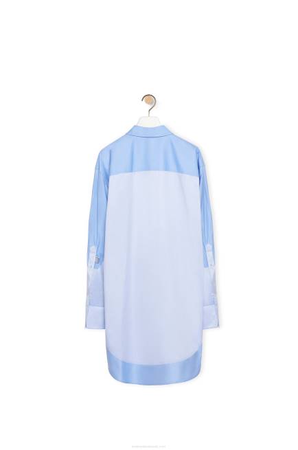 Light Blue Trompe l\'oeil shirt in cotton Loewe 84PR920 Women