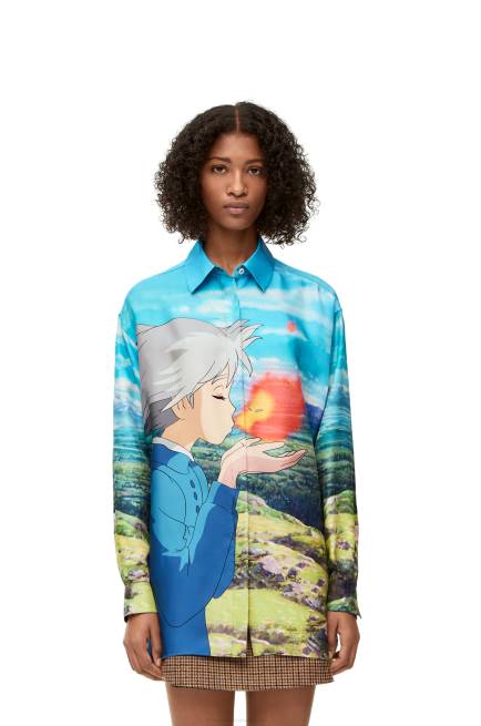 Multicolor Calcifer shirt in silk Loewe 84PR942 Women