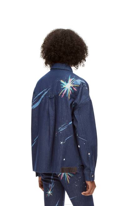 Navy Blue Magical Sky overshirt in denim Loewe 84PR945 Women