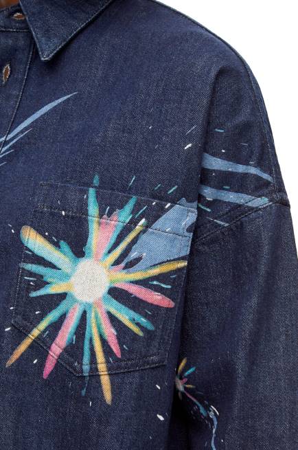 Navy Blue Magical Sky overshirt in denim Loewe 84PR945 Women