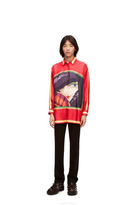 Pink/Yellow Witch of the Waste shirt in silk Loewe 84PR943 Women