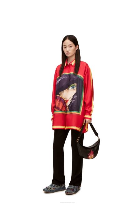 Pink/Yellow Witch of the Waste shirt in silk Loewe 84PR943 Women