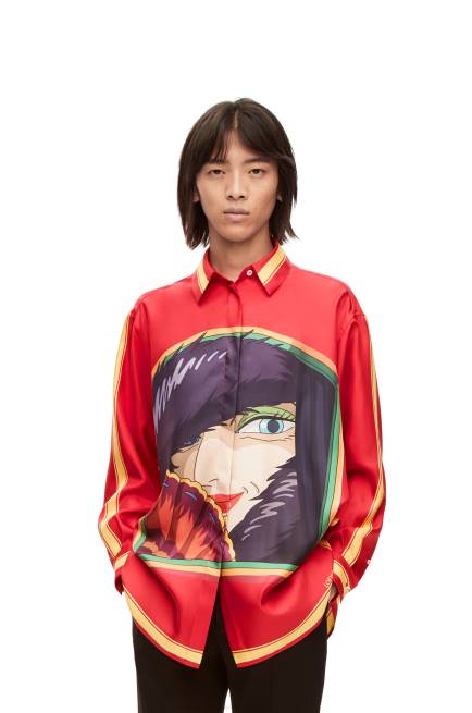 Pink/Yellow Witch of the Waste shirt in silk Loewe 84PR943 Women