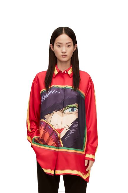 Pink/Yellow Witch of the Waste shirt in silk Loewe 84PR943 Women